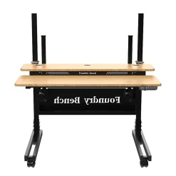 VersaDesk® Foundry Bench® Electric Portable Height Adjustable Standing Desk, 48”W, Black/Bamboo