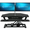VersaDesk PowerPro Corner Sit-To-Stand Height-Adjustable Electric Desk Converter, 36"W x 31"D, Black