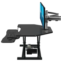VersaDesk PowerPro Corner Sit-To-Stand Height-Adjustable Electric Desk Converter, 36