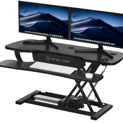 VersaDesk PowerPro Height-Adjustable Electric Standing Desk Converter, 36"W x 24"D, Black