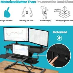 VersaDesk PowerPro Sit-To-Stand Height-Adjustable Electric Desk Converter, 36