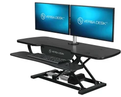 VersaDesk PowerPro Sit-To-Stand Height-Adjustable Electric Desk Converter, 40”W, Black