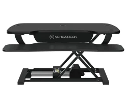 VersaDesk PowerPro Sit-To-Stand Height-Adjustable Electric Desk Converter, 40”W, Black