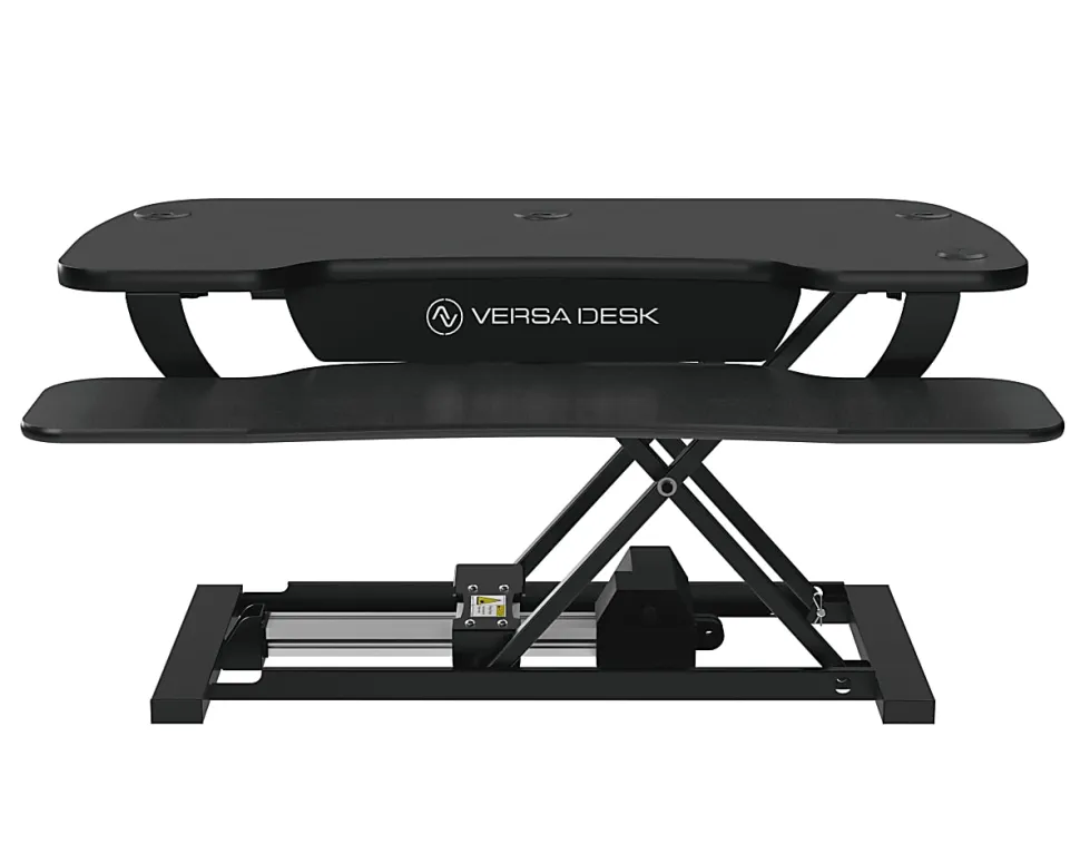 VersaDesk PowerPro Sit-To-Stand Height-Adjustable Electric Desk Converter, 40”W, Black