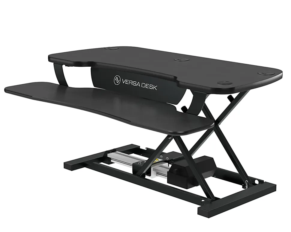 VersaDesk PowerPro Sit-To-Stand Height-Adjustable Electric Desk Converter, 48”W, Black