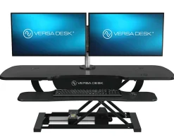 VersaDesk PowerPro Sit-To-Stand Height-Adjustable Electric Desk Converter, 48”W, Black