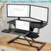VersaDesk Power Riser  Sit-To-Stand Height-Adjustable Electric Desk Converter, 40"W x 24"D, Black