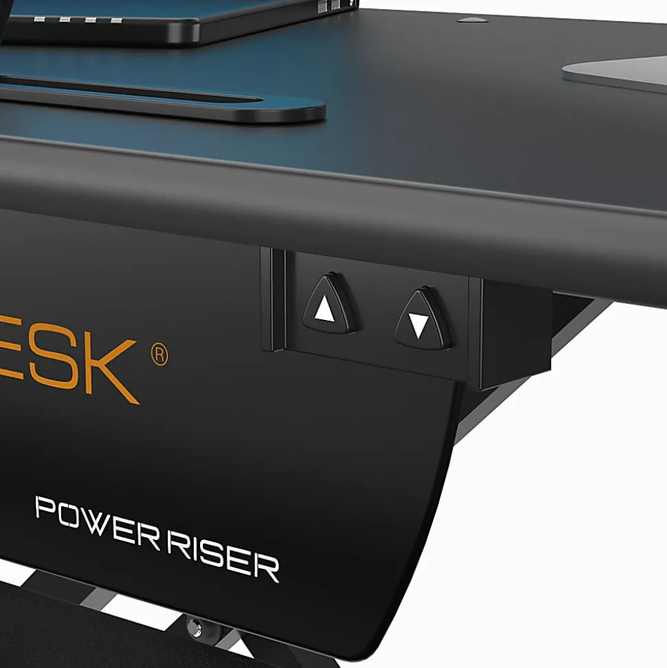 VersaDesk Power Riser Sit-To-Stand Height-Adjustable Electric Desk Converter, 40"W x 24"D, Black
