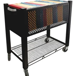 Vertiflex® SmartWorx Steel Open-Top Filing Cart, 27 3/4"H x 15"W x 28 3/4"D, Black