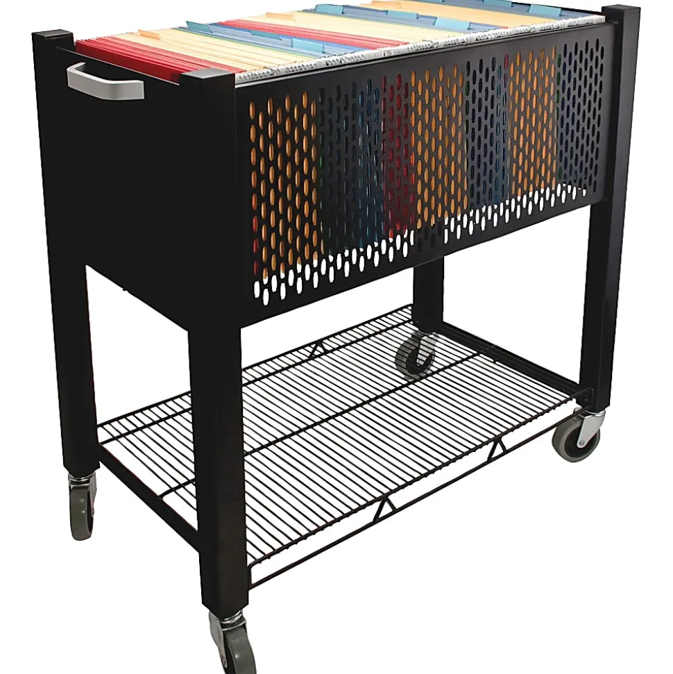 Vertiflex® SmartWorx Steel Open-Top Filing Cart, 27 3/4"H x 15"W x 28 3/4"D, Black
