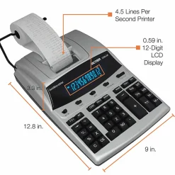Victor® 1240-3A 12-Digit Heavy-Duty Commercial Printing Calculator With Antimicrobial Protection