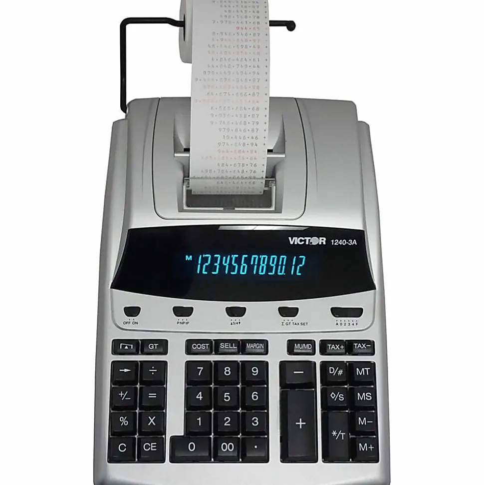 Victor® 1240-3A 12-Digit Heavy-Duty Commercial Printing Calculator With Antimicrobial Protection