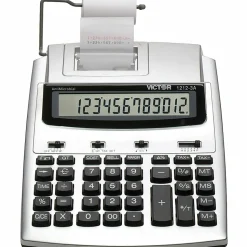 Victor® 1212-3A Printing Calculator With Antimicrobial Protection, Blue/Red Print, 2.7 Lines/Sec