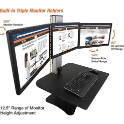 Victor DC475 High Rise Electric Triple Monitor Standing Desk - 23