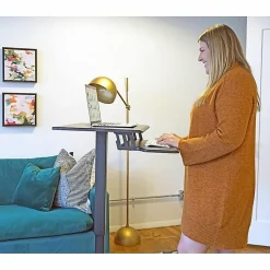 Victor® DC550 26"W Mobile Adjustable Standing Desk With Keyboard Tray