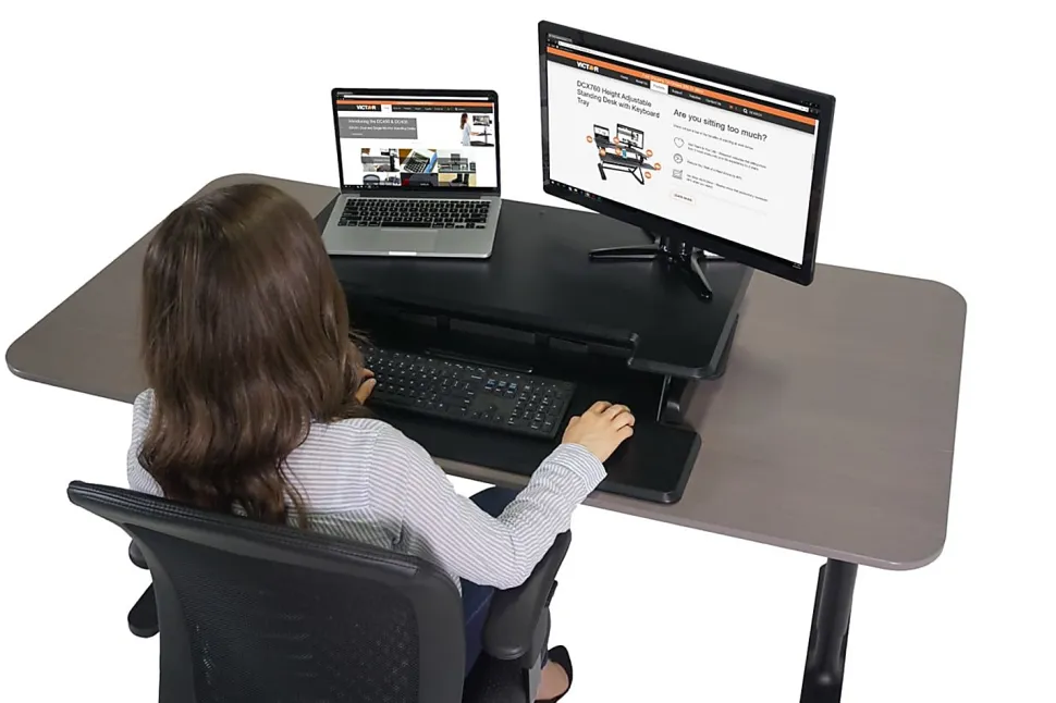 Victor® DCX610 36"W Compact Standing Desk Converter