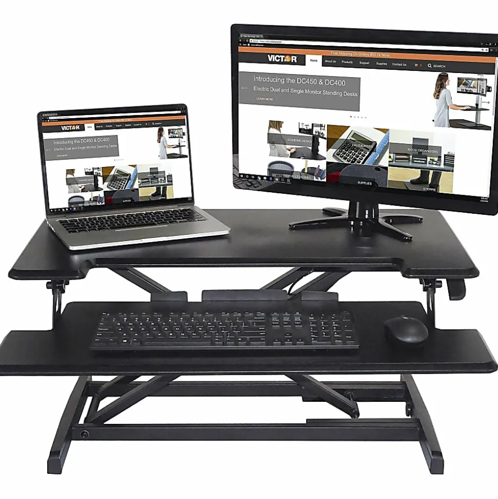 Victor® DCX610 36"W Compact Standing Desk Converter
