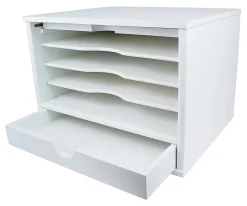 Victor® Desktop Organizer, 9 3/4"H x 14"W x 10 3/4"D, Pure White