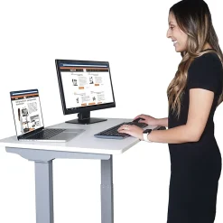 Victor Electric 36"W Standing Desk, White
