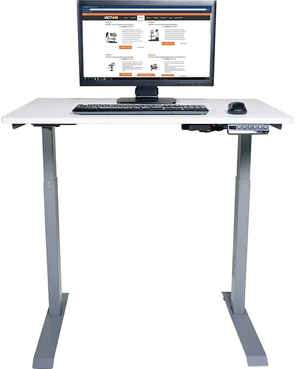 Victor Electric 36"W Standing Desk, White