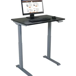 Victor Electric 36"W Standing Desk, Black/Light Gray