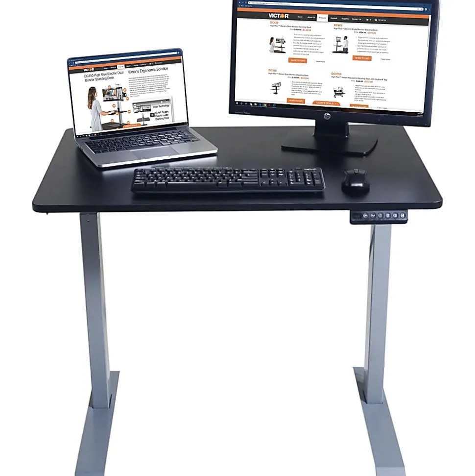 Victor Electric 48"W Standing Desk, White