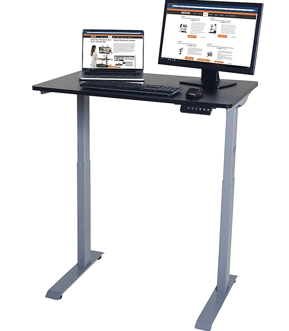 Victor Electric 48"W Standing Desk, White