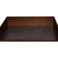 Victor Heritage Wood Stacking Letter Tray - 1 Compartment(s) - 3.1" x 13.2"x 10.6" Depth - Desktop - Natural - Faux Leather, Wood - 1 Each - H1154