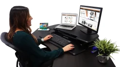 Victor High Rise DCX650 Electric Corner Standing Desk Converter, Black