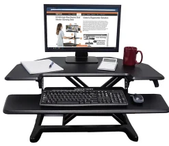 Victor High Rise DCX650 Electric Corner Standing Desk Converter, Black