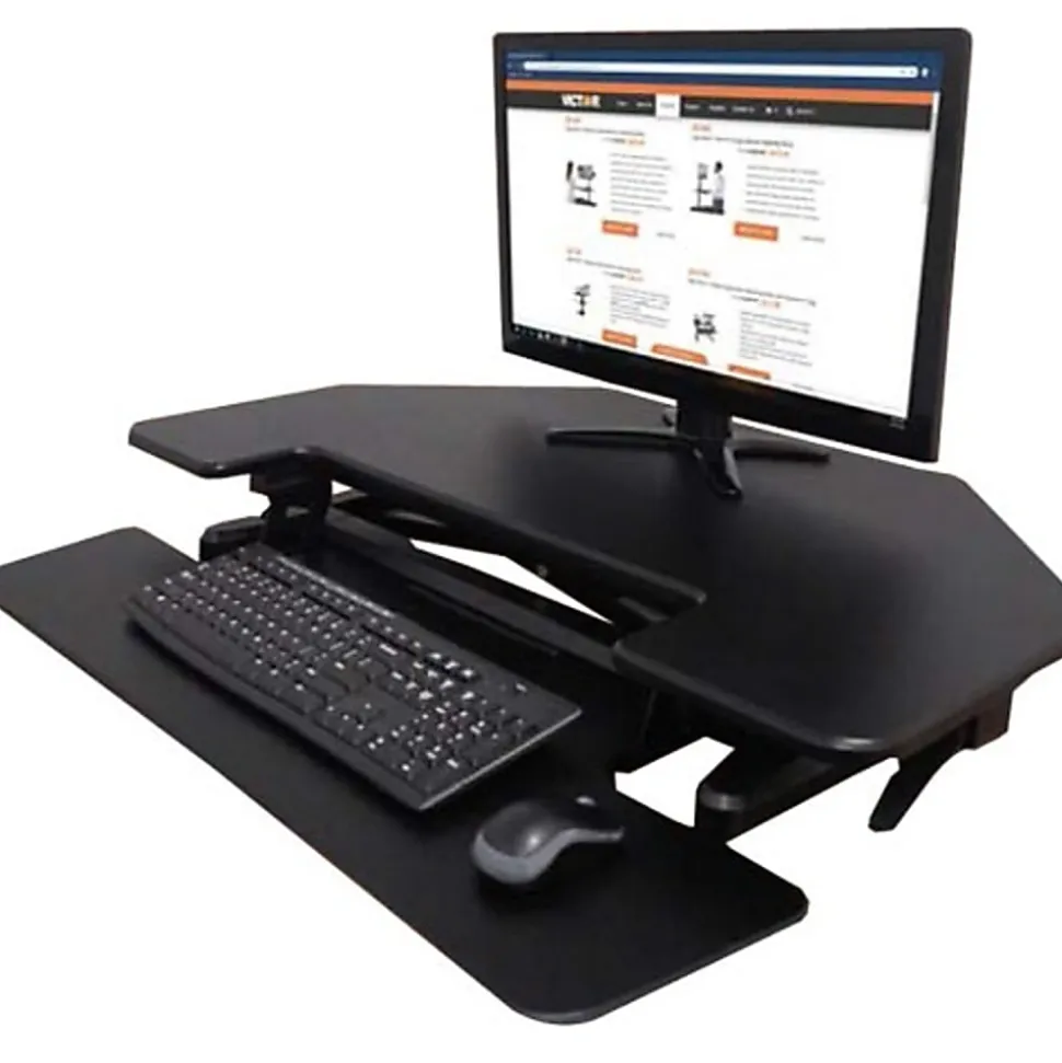 Victor High Rise DCX650 Electric Corner Standing Desk Converter, Black