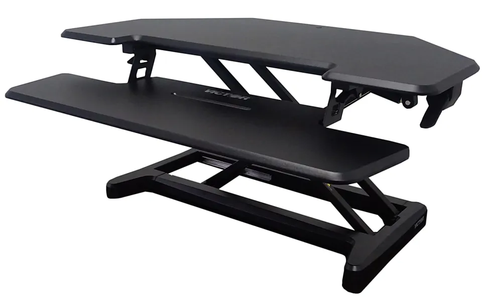 Victor High Rise DCX650 Electric Corner Standing Desk Converter, Black