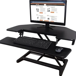Victor High Rise DCX650 Electric Corner Standing Desk Converter, Black