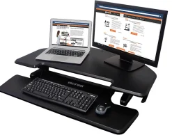 Victor High Rise DCX650 Electric Corner Standing Desk Converter, Black