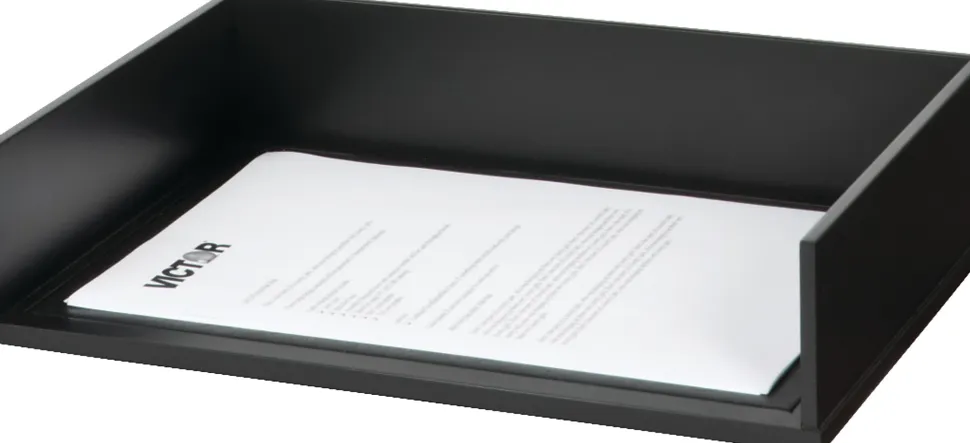 Victor® Midnight Black Collection Stacking Letter Tray