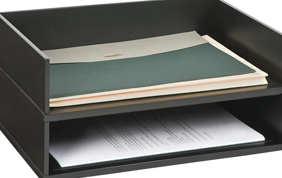 Victor® Midnight Black Collection Stacking Letter Tray
