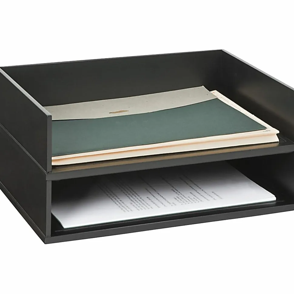 Victor® Midnight Black Collection Stacking Letter Tray