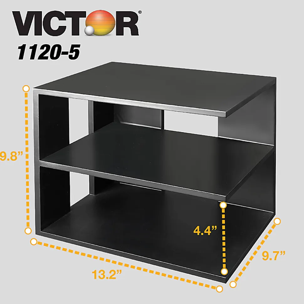 Victor® Midnight Black Collection™ Corner Shelf, 13 1/2"H x 13 1/2"W x 10 1/2"D, Black