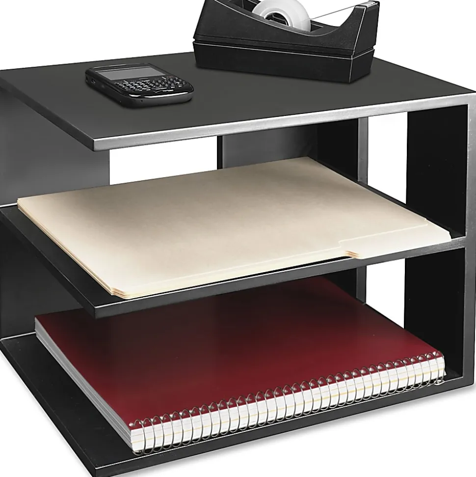 Victor® Midnight Black Collection™ Corner Shelf, 13 1/2"H x 13 1/2"W x 10 1/2"D, Black