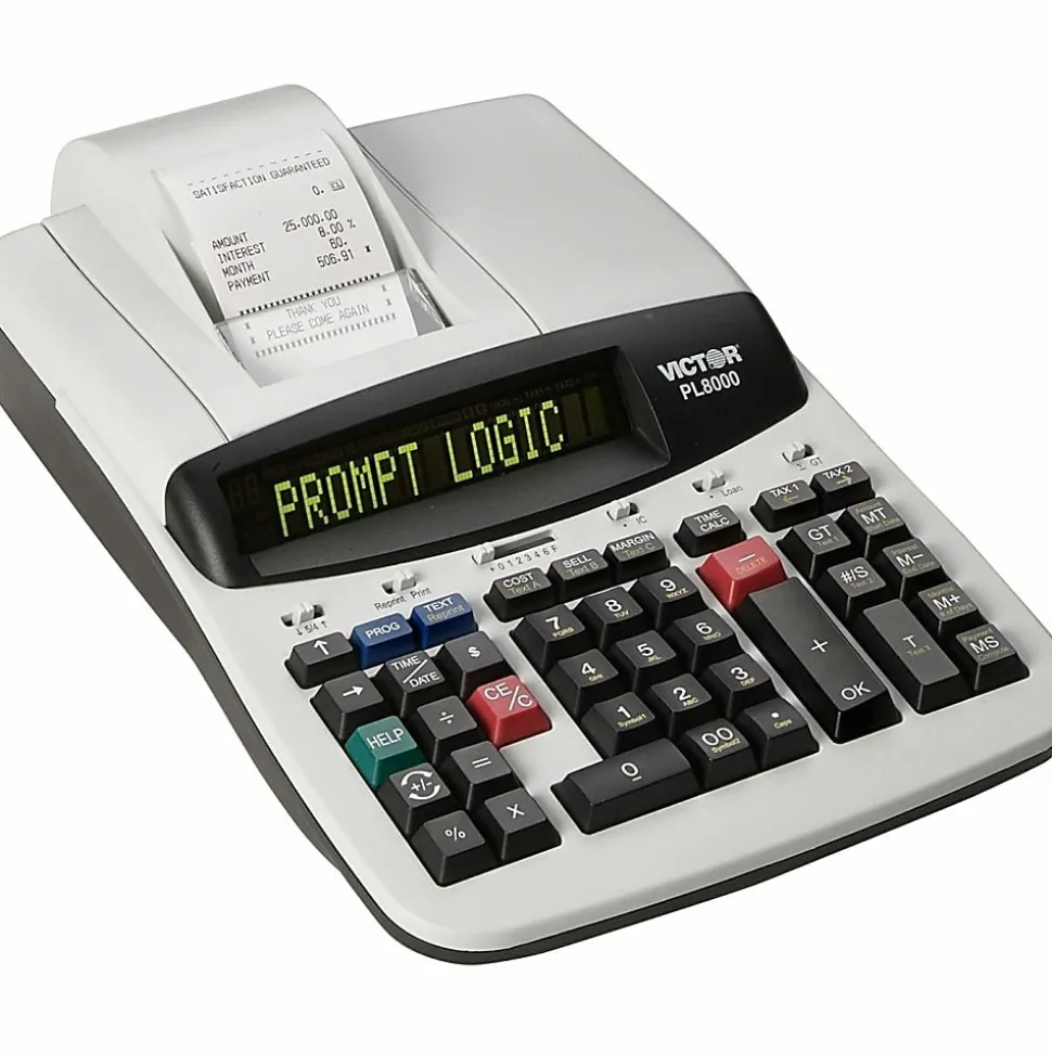 Victor PL8000 Heavy-Duty Commercial Thermal Printing Calculator With Prompt Logic™