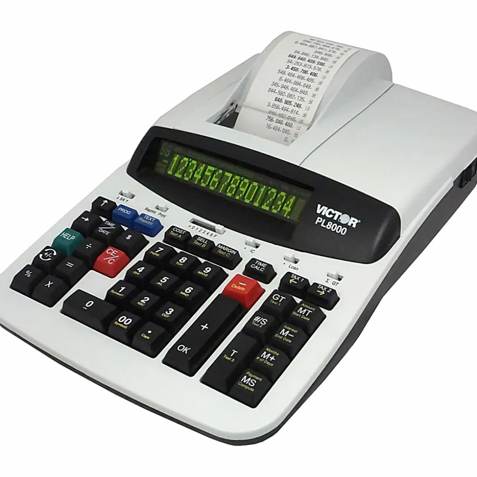 Victor PL8000 Heavy-Duty Commercial Thermal Printing Calculator With Prompt Logic™