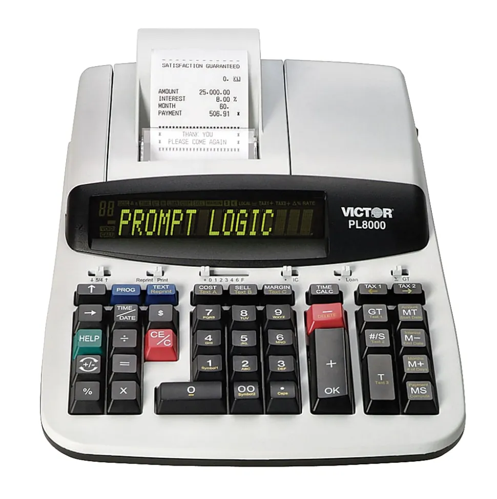 Victor PL8000 Heavy-Duty Commercial Thermal Printing Calculator With Prompt Logic™