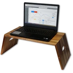 Victor® Portable Folding 26"W Acacia Wood Laptop Desk, Deep Brown