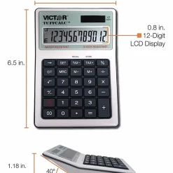 Victor TUFFCALC Desktop Calculator, White