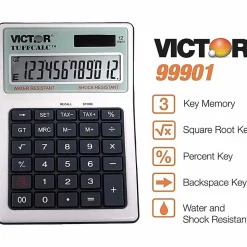 Victor TUFFCALC Desktop Calculator, White