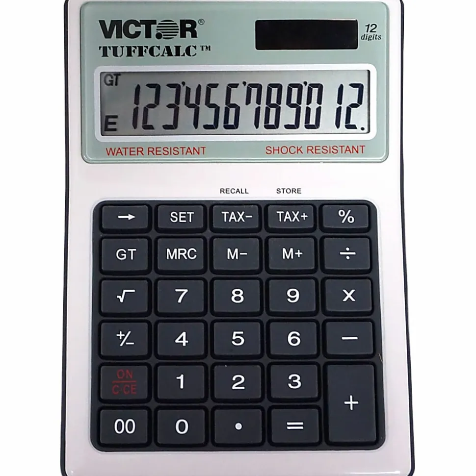 Victor TUFFCALC Desktop Calculator, White