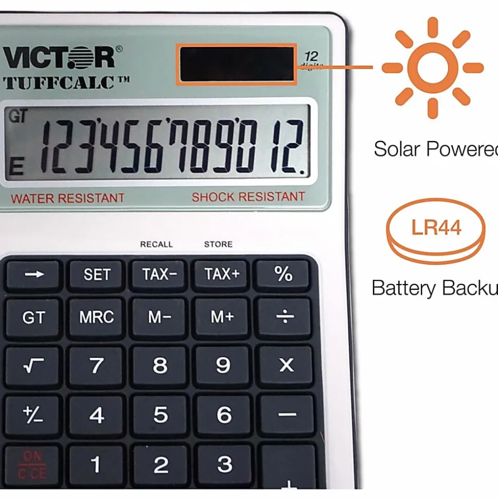 Victor TUFFCALC Desktop Calculator, White
