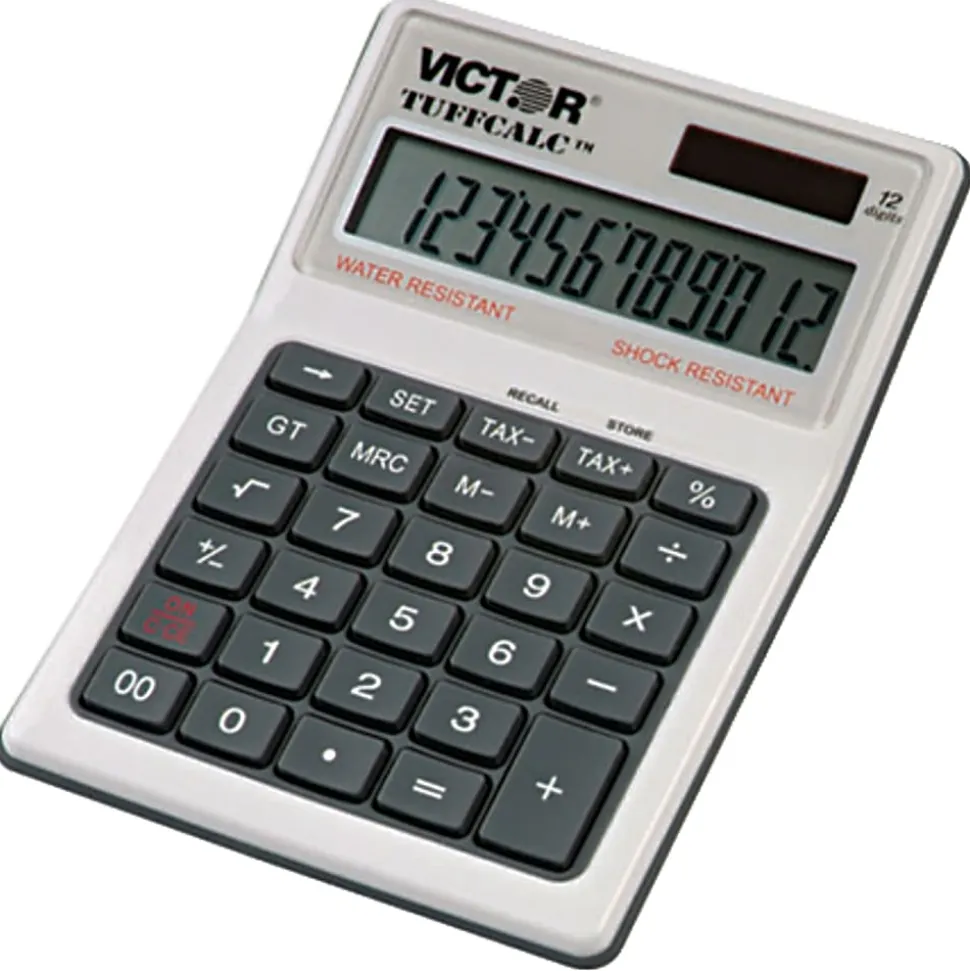 Victor TUFFCALC Desktop Calculator, White