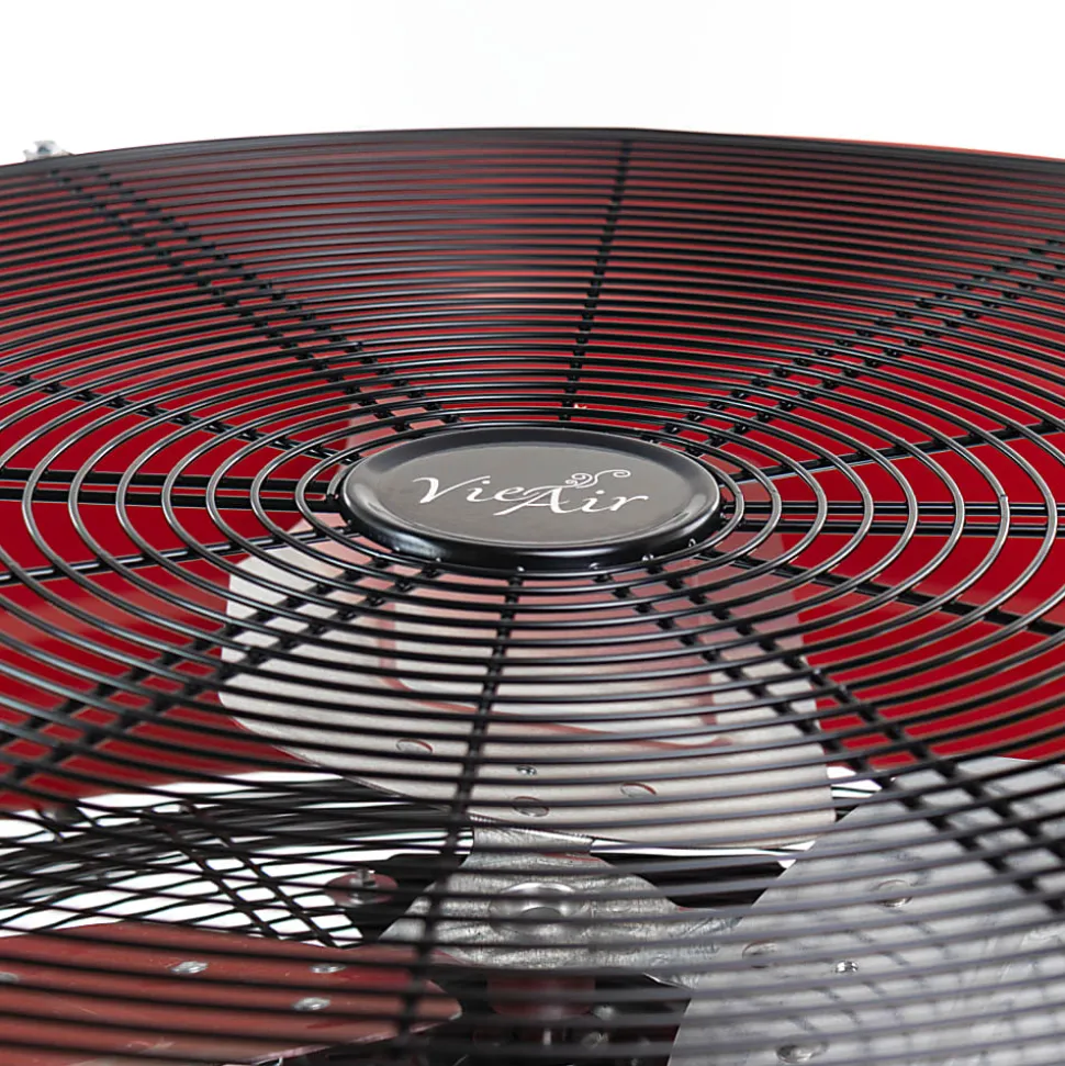 Vie Air 3-Speed Commercial Floor Drum Fan, 24" x 30-1/4", Red