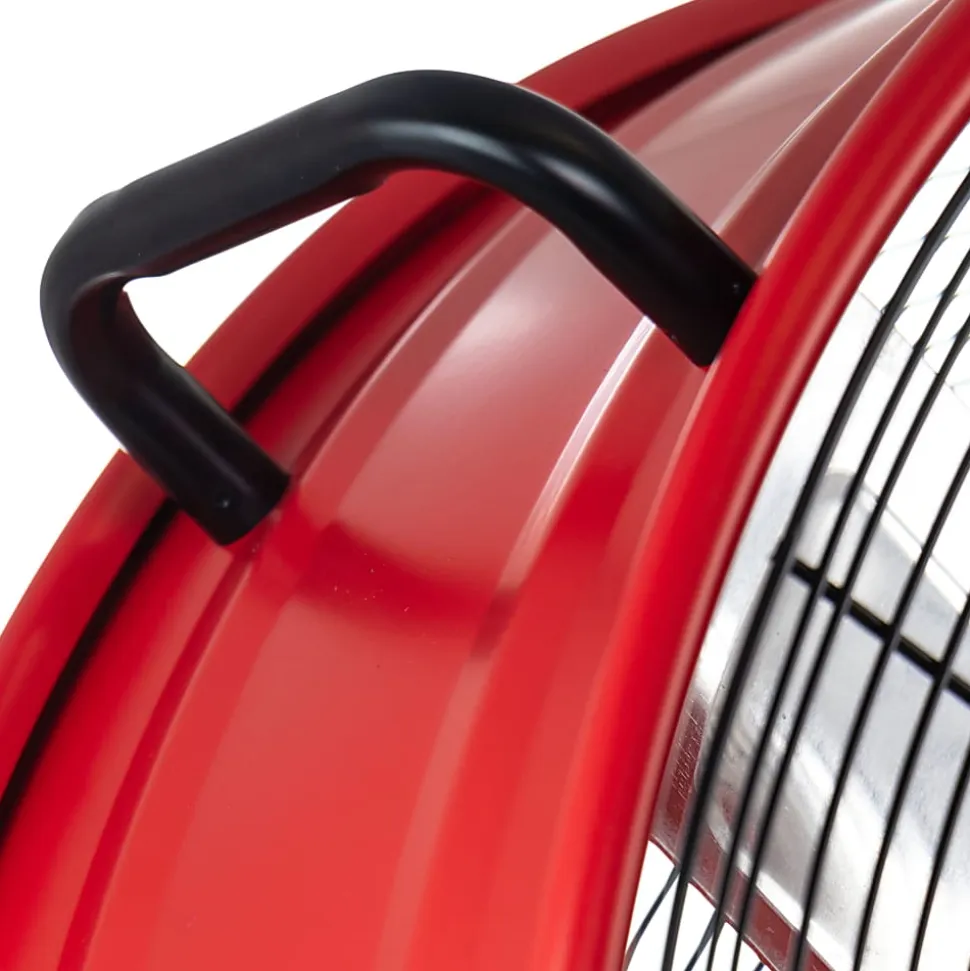Vie Air 3-Speed Commercial Floor Drum Fan, 24" x 30-1/4", Red